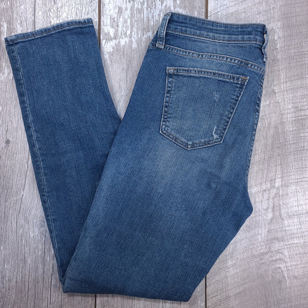 Silver Jeans Beau Slim Boyfriend Jeans Women 29 Blue Distressed Mid Rise